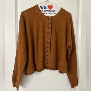 Madewell Cropped Cardigan in Rust